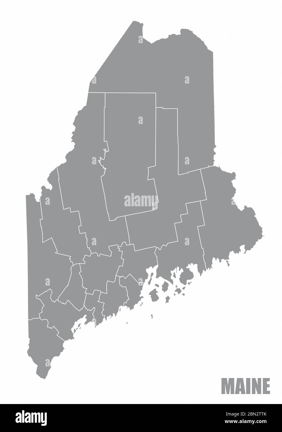 Maine State Map Stock Vector
