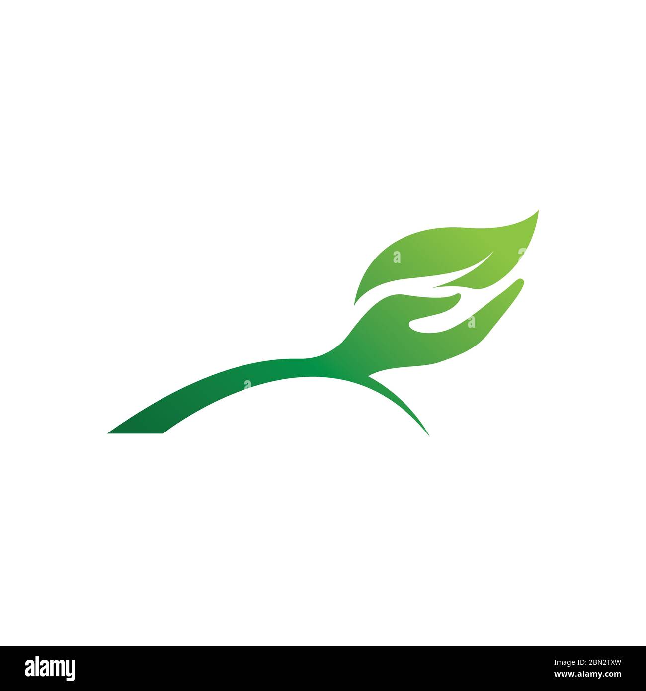 Hand leaf green Logo Template vector Stock Vector Image & Art - Alamy