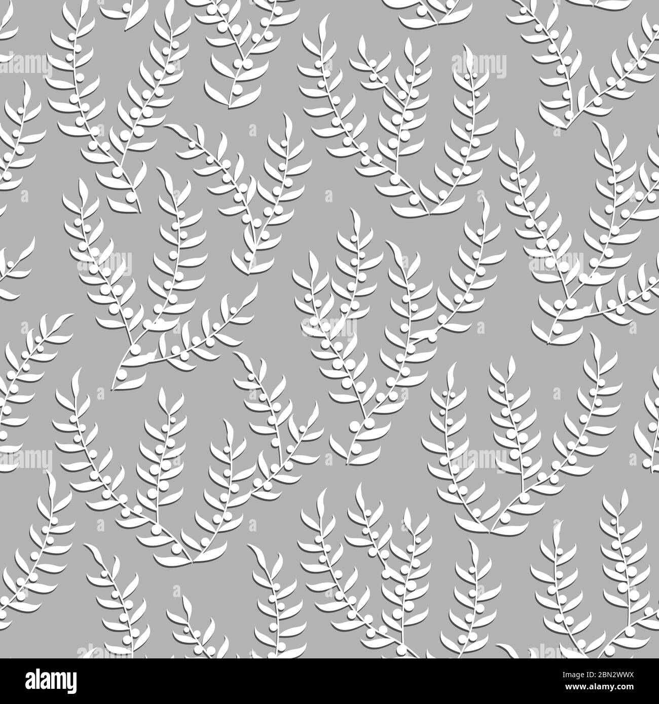 Vector seamless pattern with stylized floral branches. Beautiful design background for textile, bedding, wallpapers Stock Vector