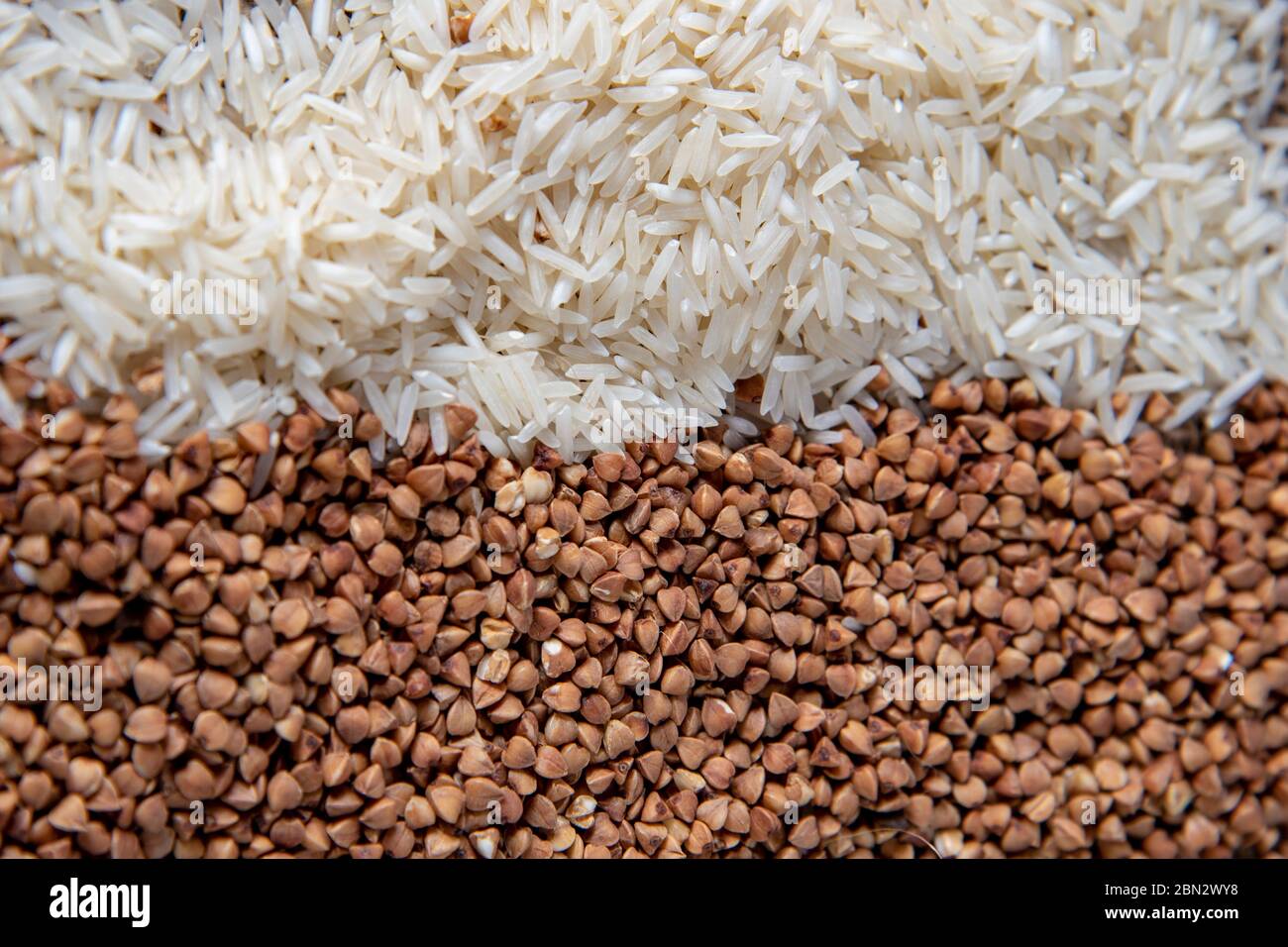 Horizontal Rice Pictures Horizontal photo full frame of rice and buckwheat grains Stock Photo ...