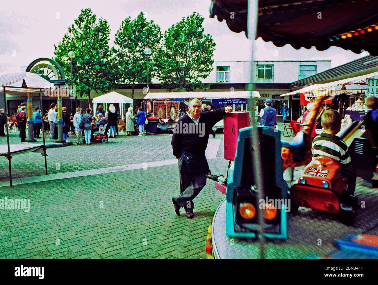1997 people shopping Wakefield town centre market , west Yorkshire, Northern England Stock Photo