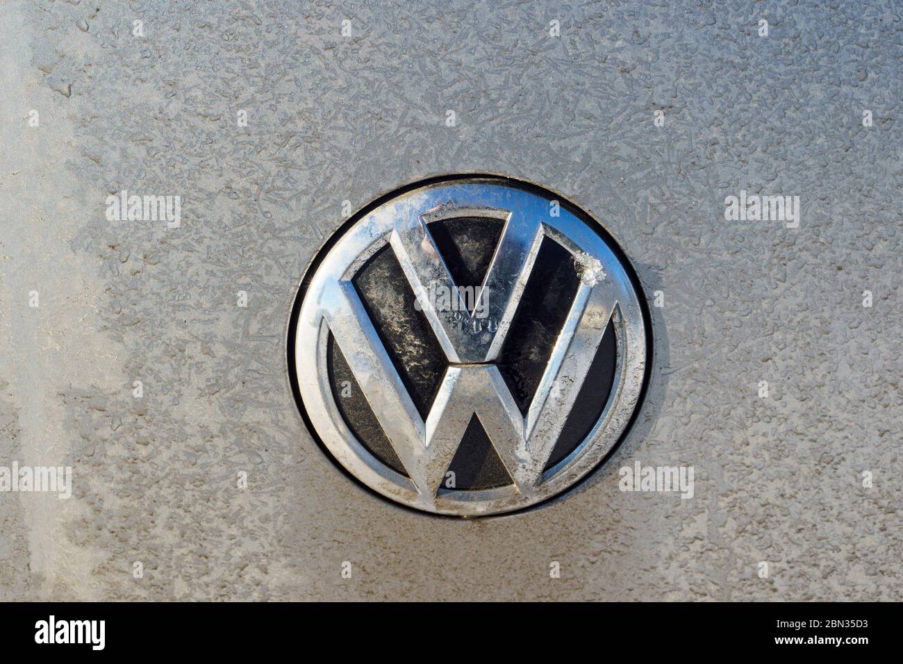 Dirty Volkswagen logo Stock Photo