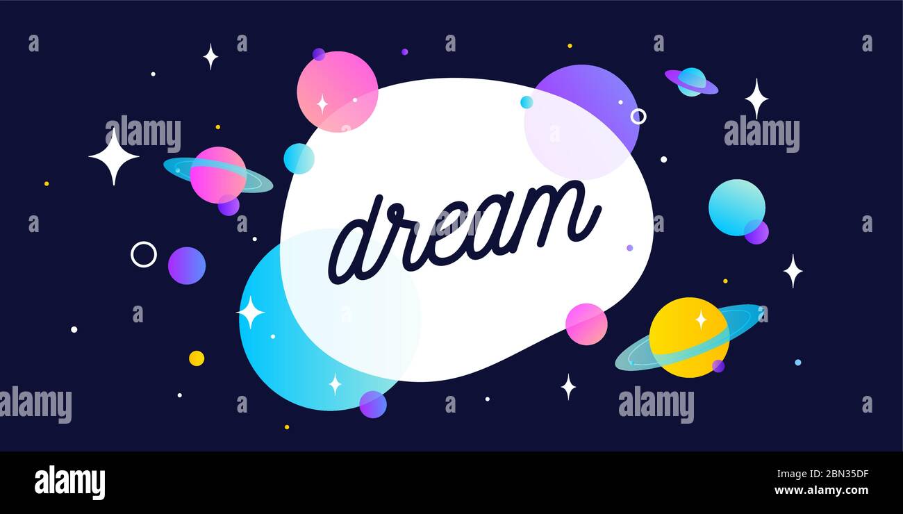Dream. Motivation banner, speech bubble Stock Vector
