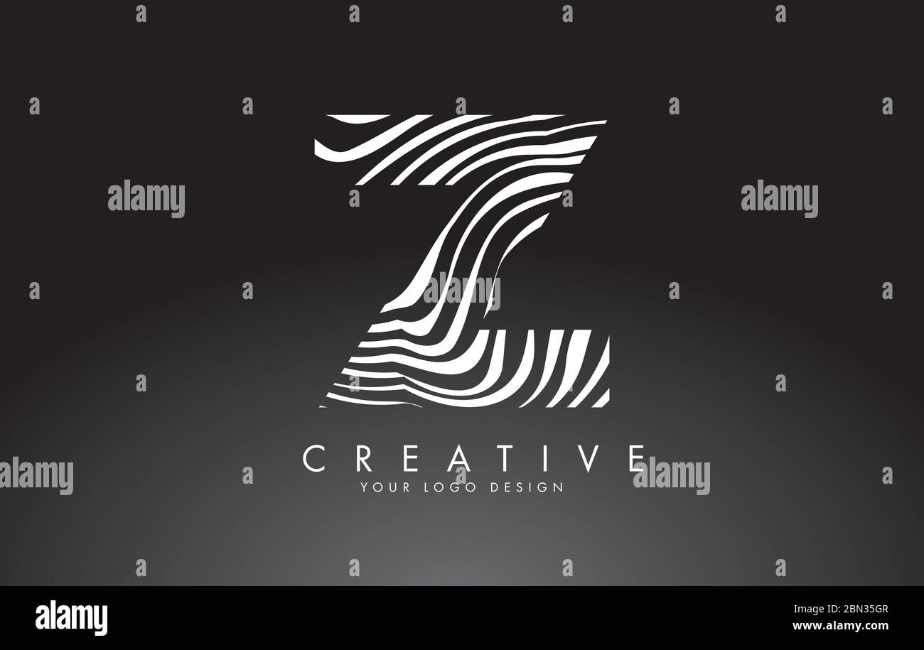 Z Letter Logo Design with Fingerprint, black and white wood or Zebra ...