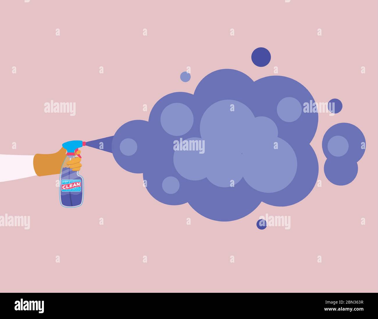 Antibacterial spray bottle with smoke vector design Stock Vector Image ...