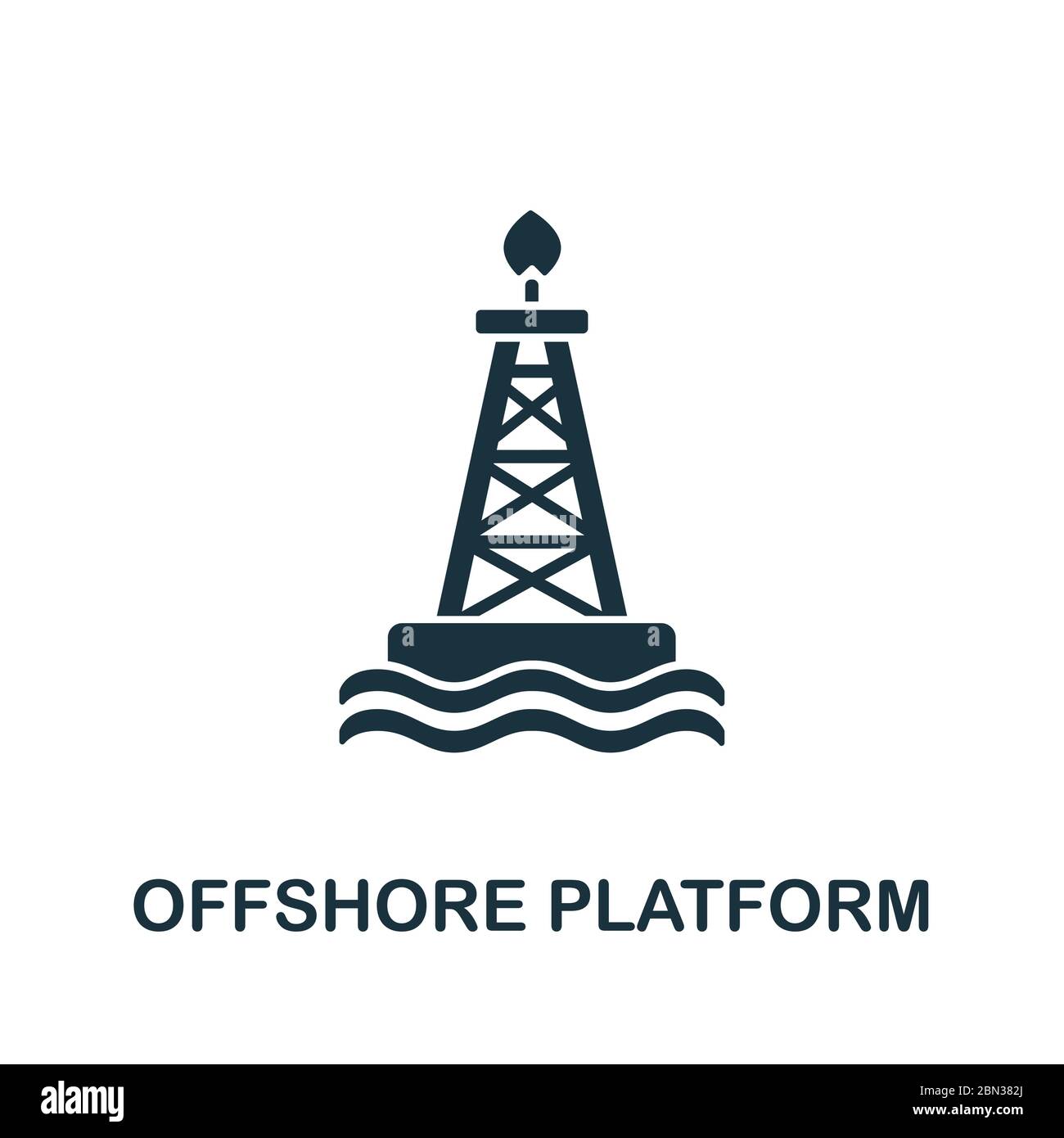Offshore Platform icon from industrial collection. Simple line Offshore Platform icon for templates, web design and infographics Stock Vector