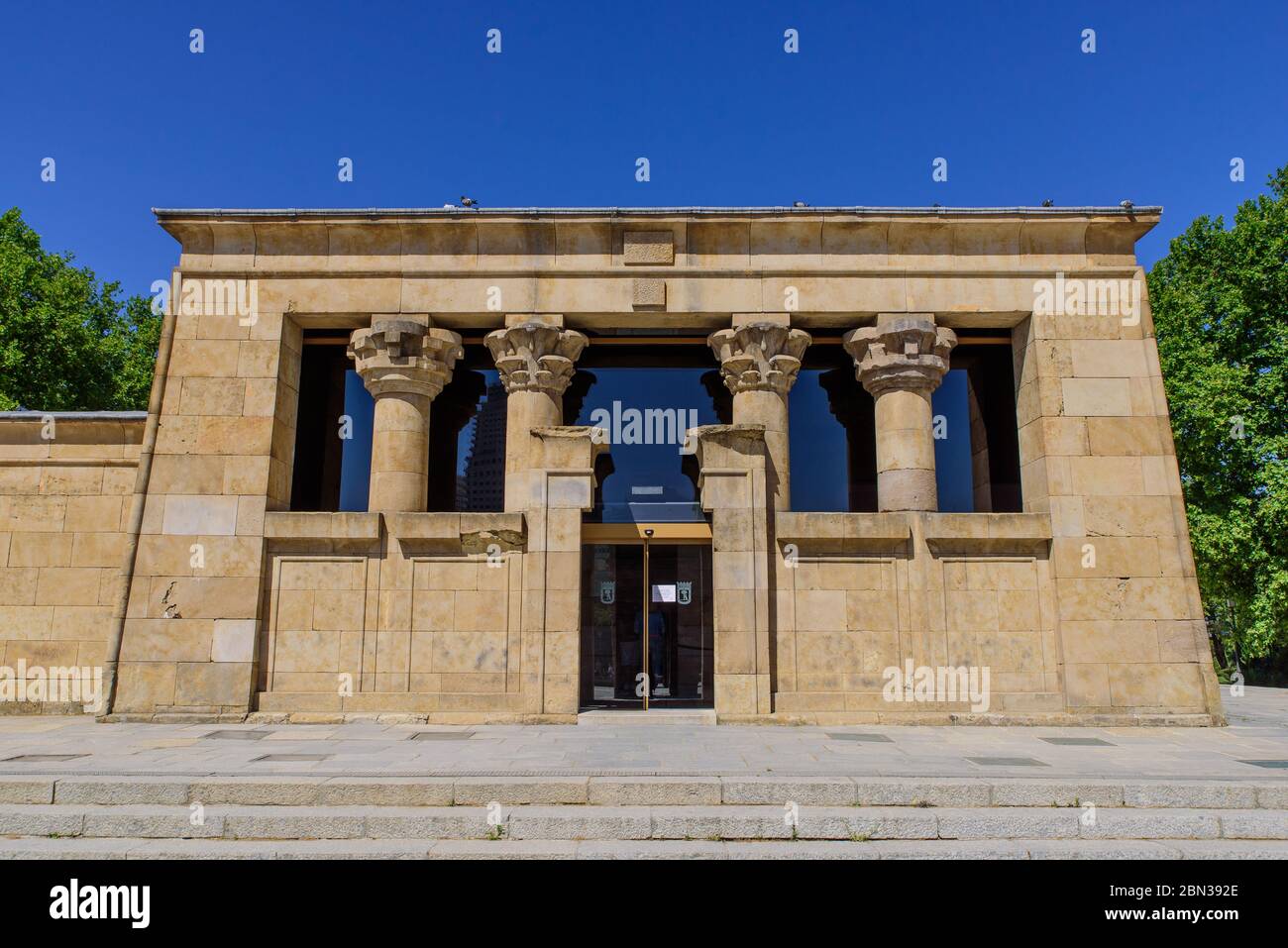 Temple of Debod, an ancient Egyptian temple in Madrid, Spain Stock Photo