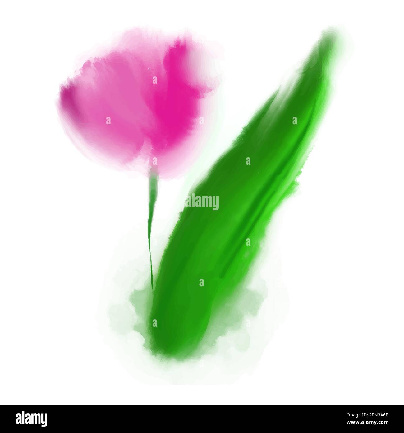 Vector illustration pink tulip in watercolor style Stock Vector Image ...
