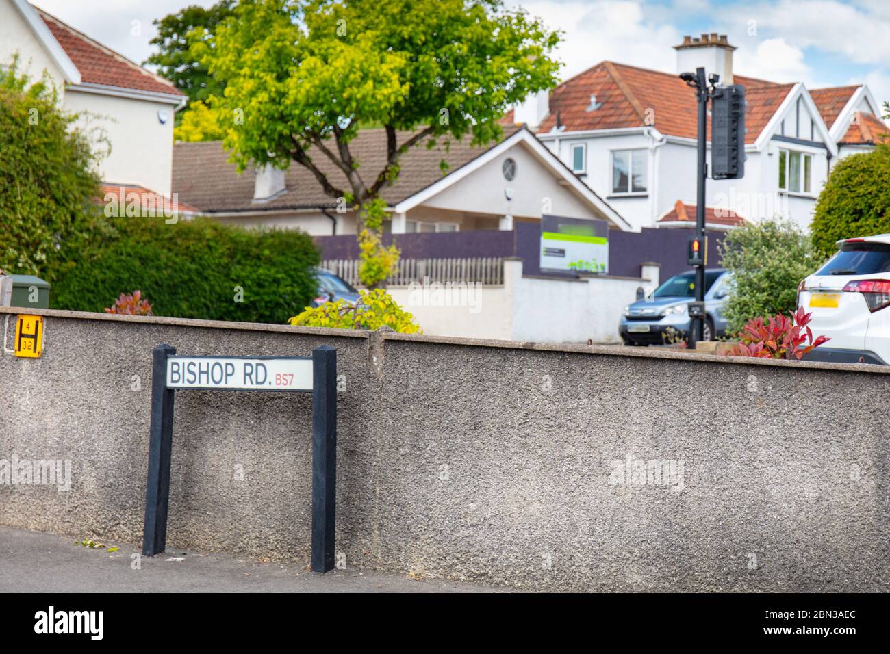 RD Street / Road Sign. Post mounted black and white name notice