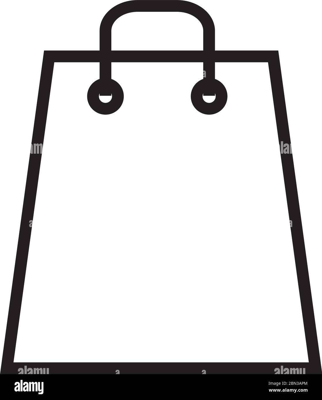 shopping bag icon over white background, line style, vector ...