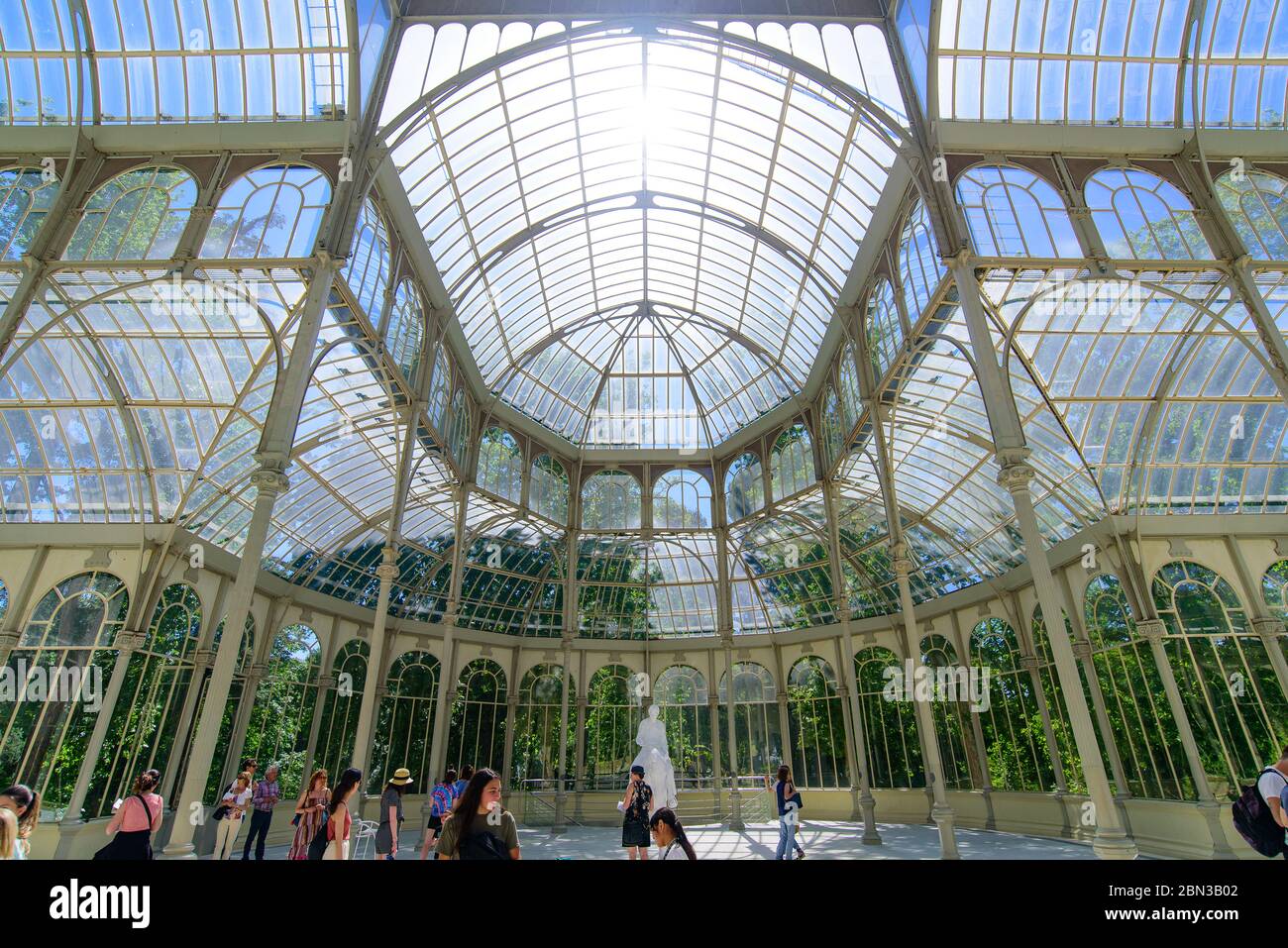 Interior of Palacio de Cristal (Glass Palace) in Buen Retiro Park in Madrid, Spain Stock Photo