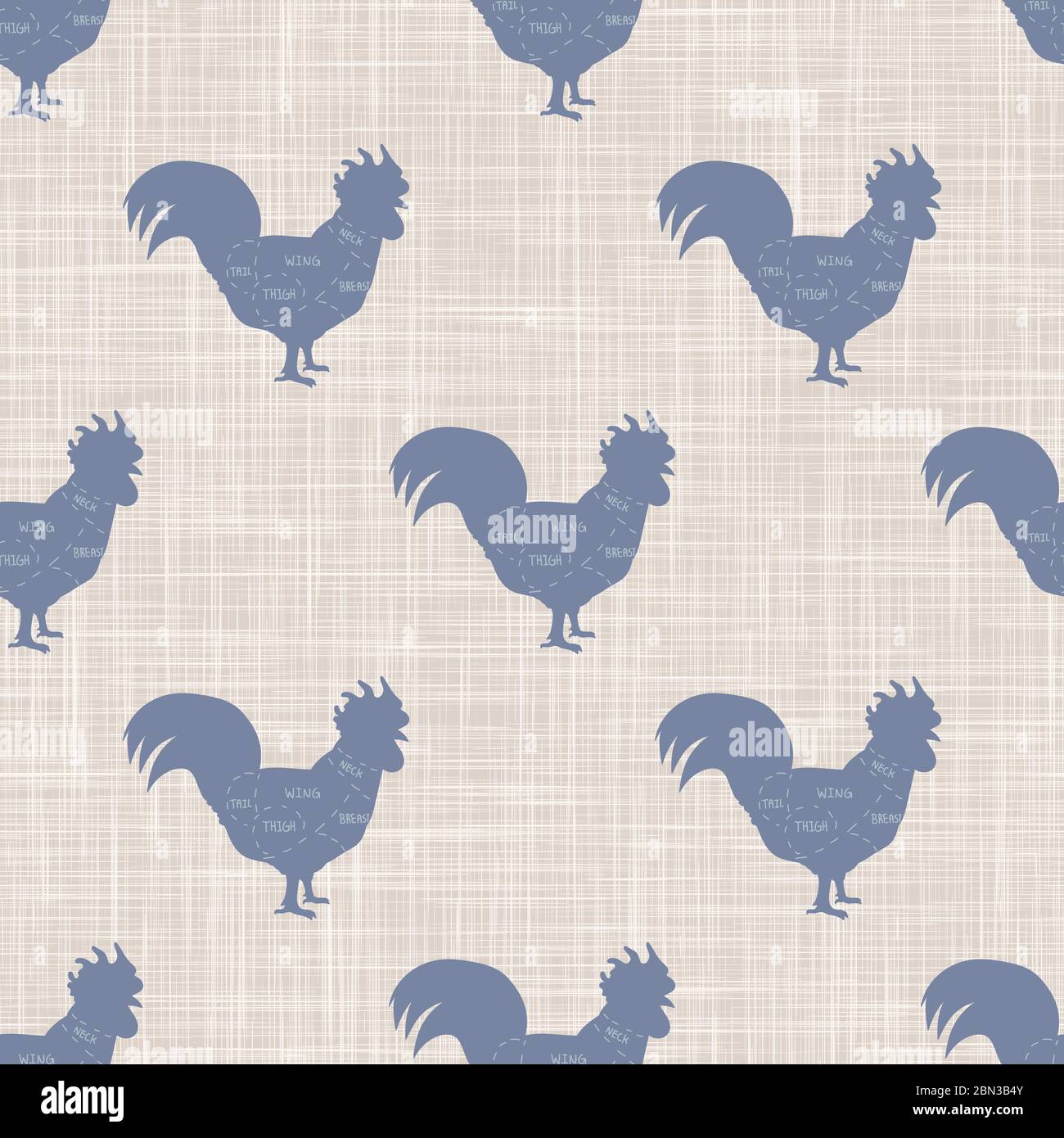 Butcher Pattern Seamless french farmhouse chicken charcuterie butcher pattern ...