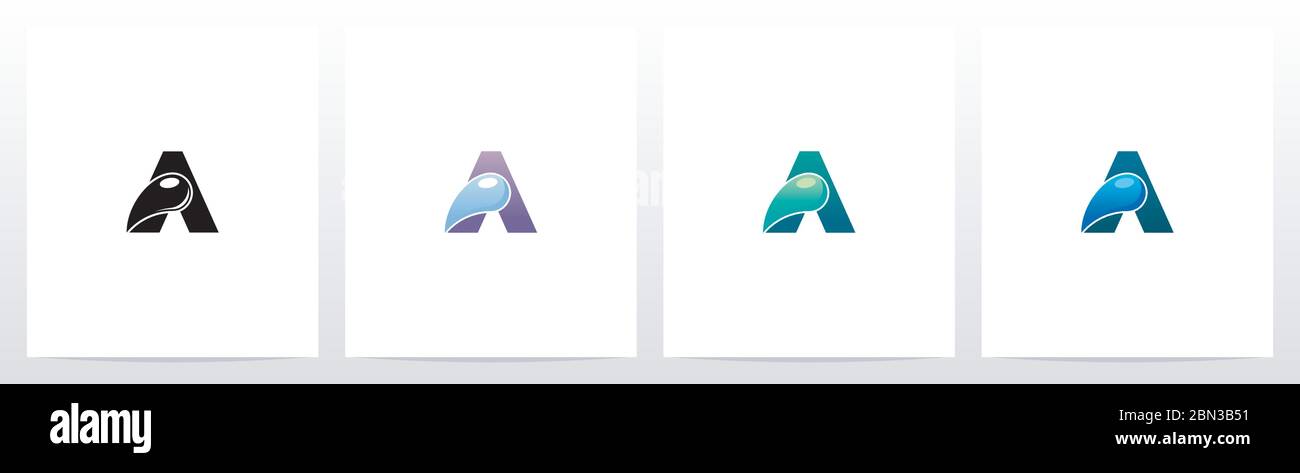 Waterdrop On Letter Logo Design A Stock Vector