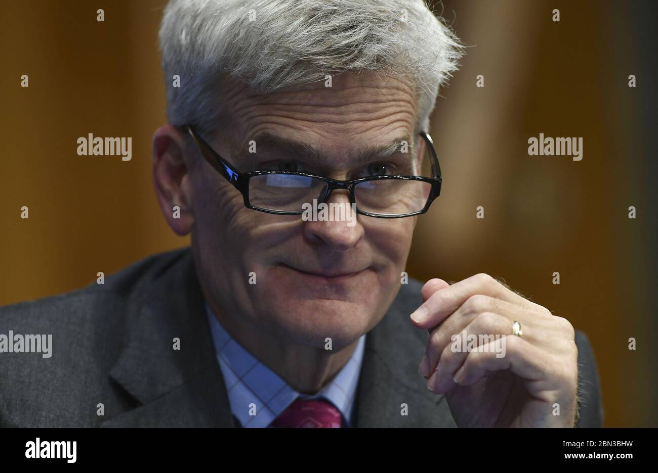 Washington, United States. 12th May, 2020. U.S. Senator Bill Cassidy (R-LA) listens to testimony before the Senate Committee for Health, Education, Labor, and Pensions hearing to examine COVID-19 and Safely Getting Back to Work and Back to School on Tuesday, May 12, 2020, on Capitol Hill in Washington, DC. Pool Photo by Toni L. Stock Photo
