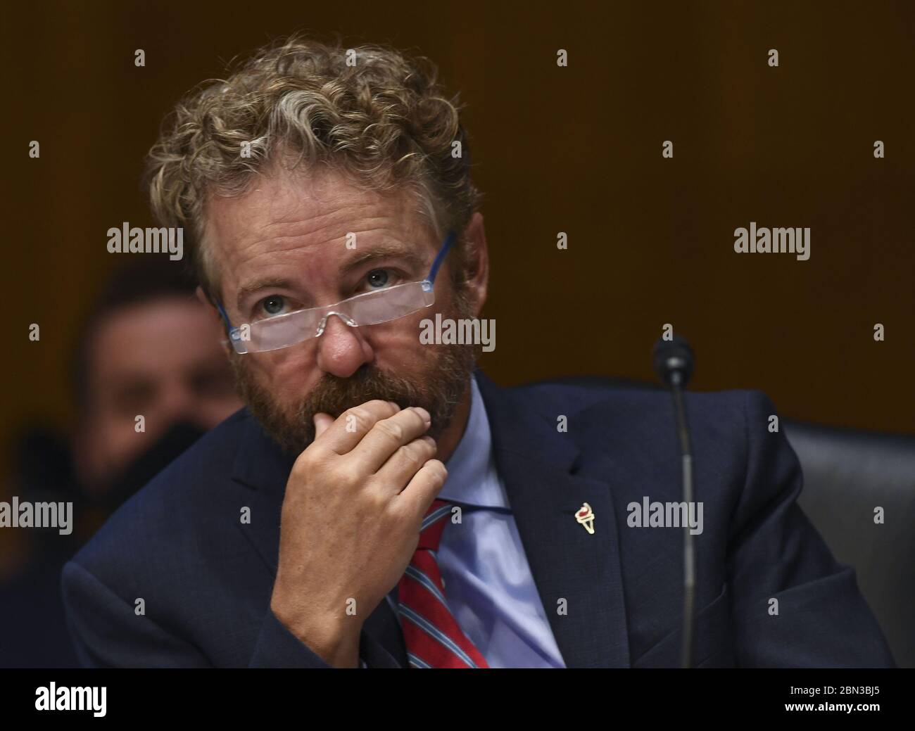 Washington, United States. 12th May, 2020. Senator Rand Paul L (R-KY) listens to testimony during the Senate Committee for Health, Education, Labor, and Pensions hearing to examine COVID-19 and Safely Getting Back to Work and Back to School on Tuesday, May 12, 2020, on Capitol Hill in Washington, DC. Pool Photo by Toni L. Stock Photo