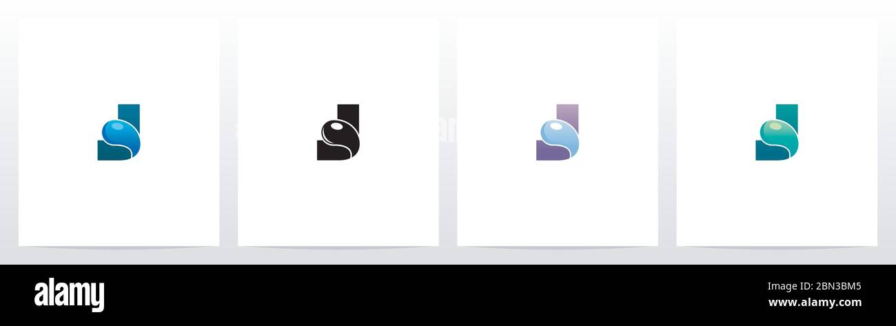 Waterdrop On Letter Logo Design J Stock Vector