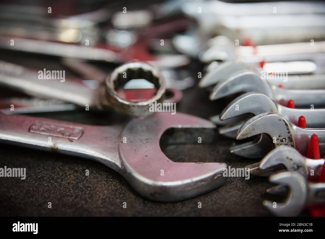 Close up wrenches Stock Photo