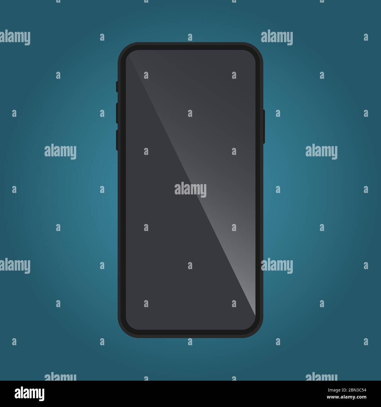 Smartphone frame less blank screen. Mockup generic device. Telephone frame with blank display isolated Stock Vector
