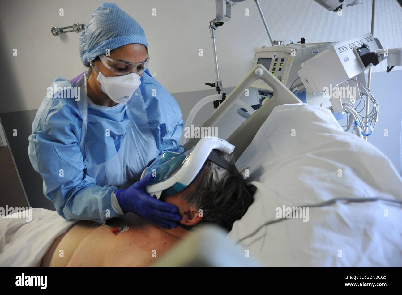 Decathlon lung respirator Stock Photo