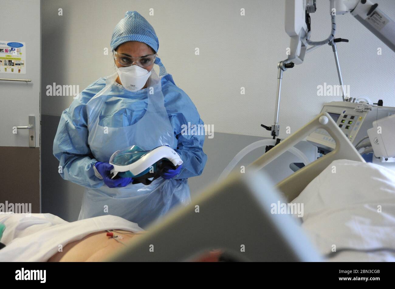 Decathlon lung respirator Stock Photo