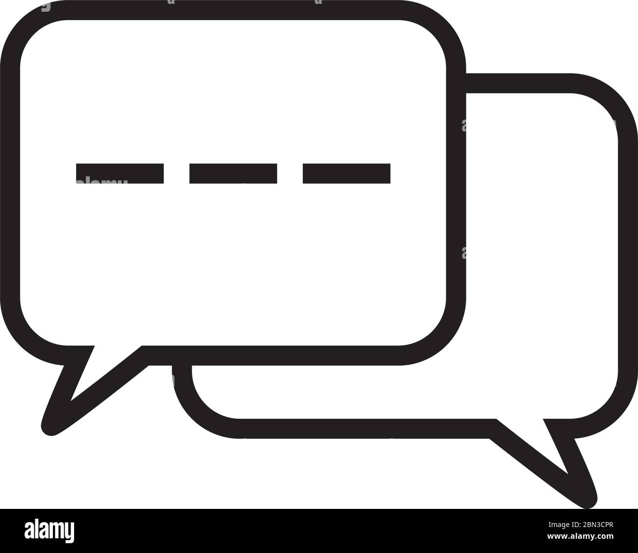 speech bubbles icon over white background, line style, vector ...