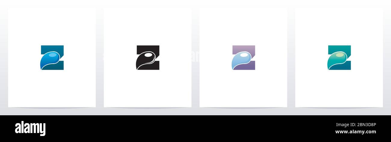 Waterdrop On Letter Logo Design Z Stock Vector