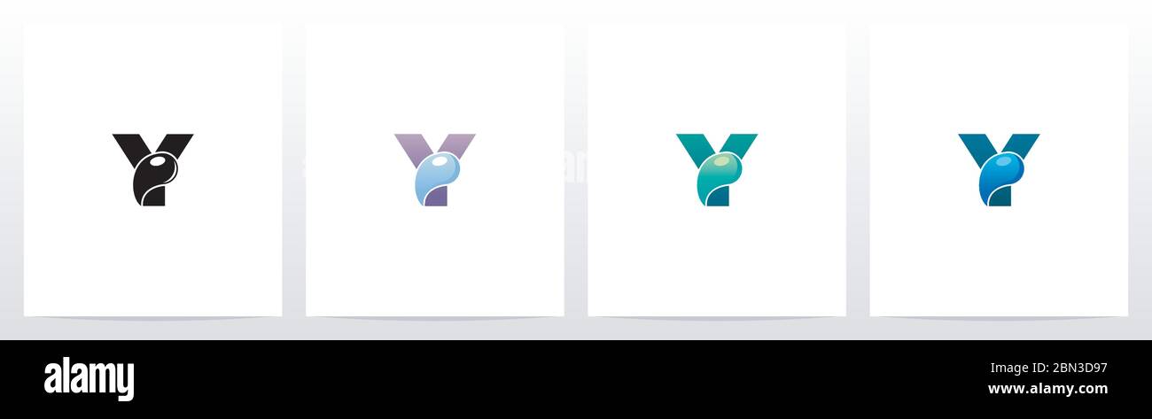 Waterdrop On Letter Logo Design Y Stock Vector