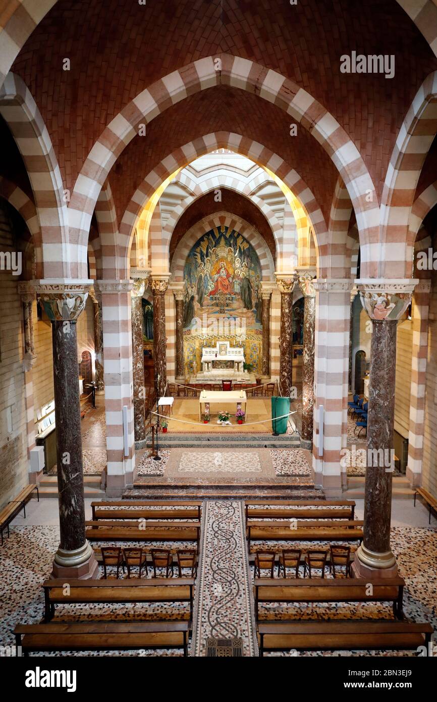 St Claude la Colombiere chapel. The nave. Paray le Monial. France Stock