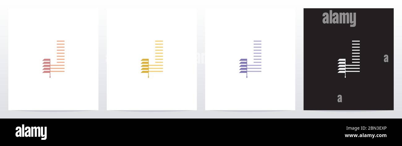Window Blinds Letter Logo Design J Stock Vector