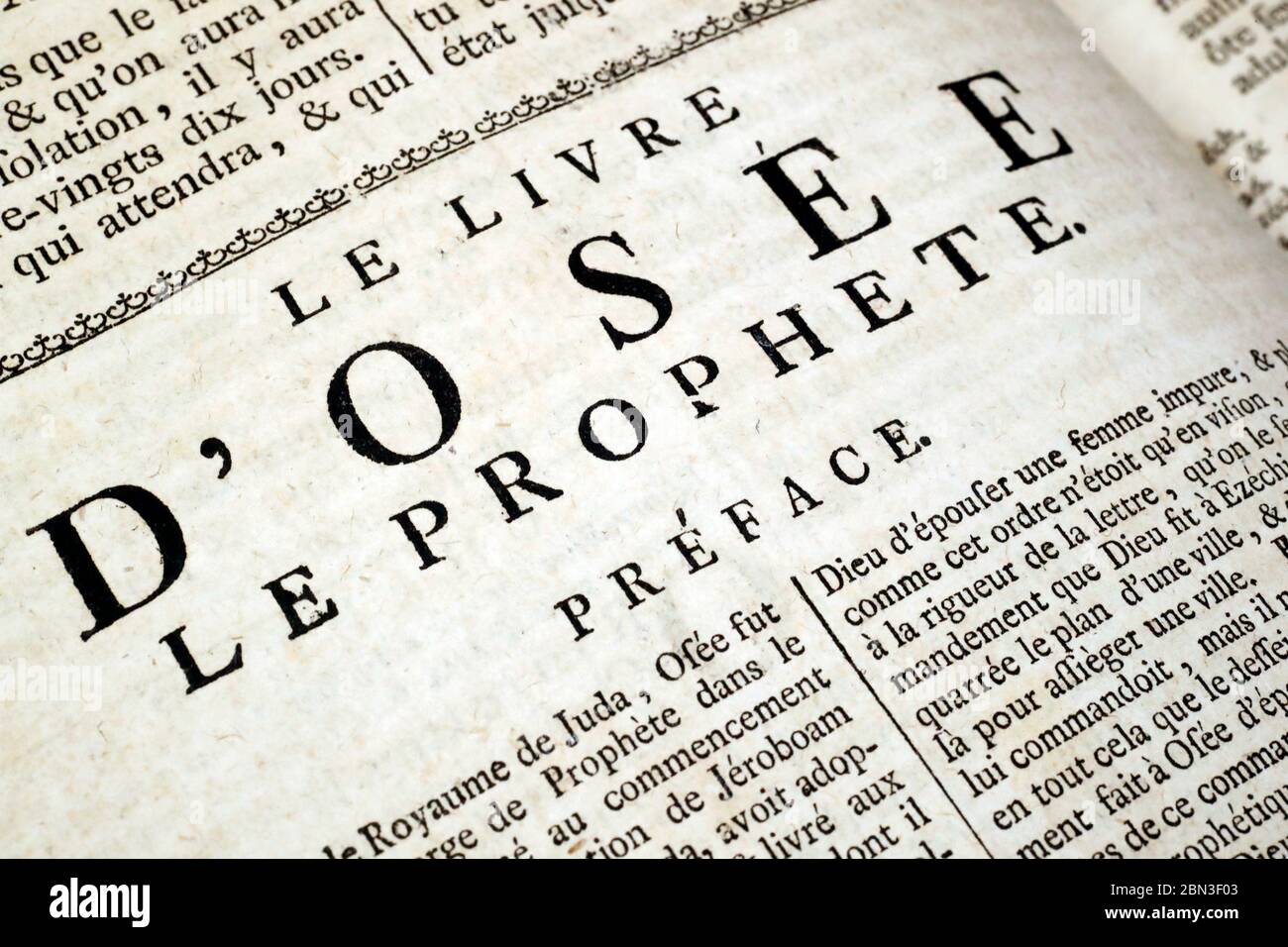 Old Bible in french. 18 th century. Old Testament. The Book of Hosea