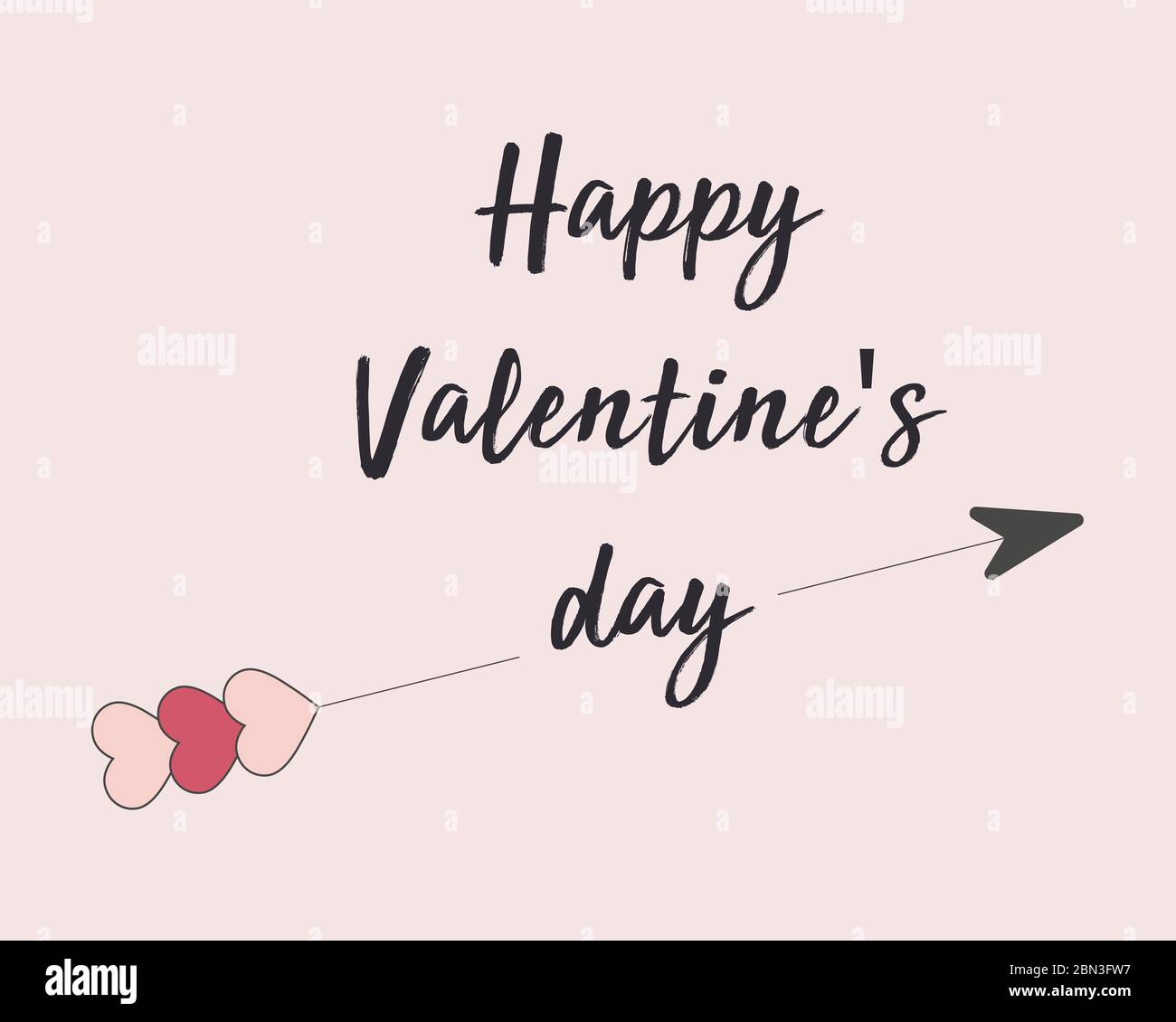 Happy Valentines Day typography poster with handwritten calligraphy ...