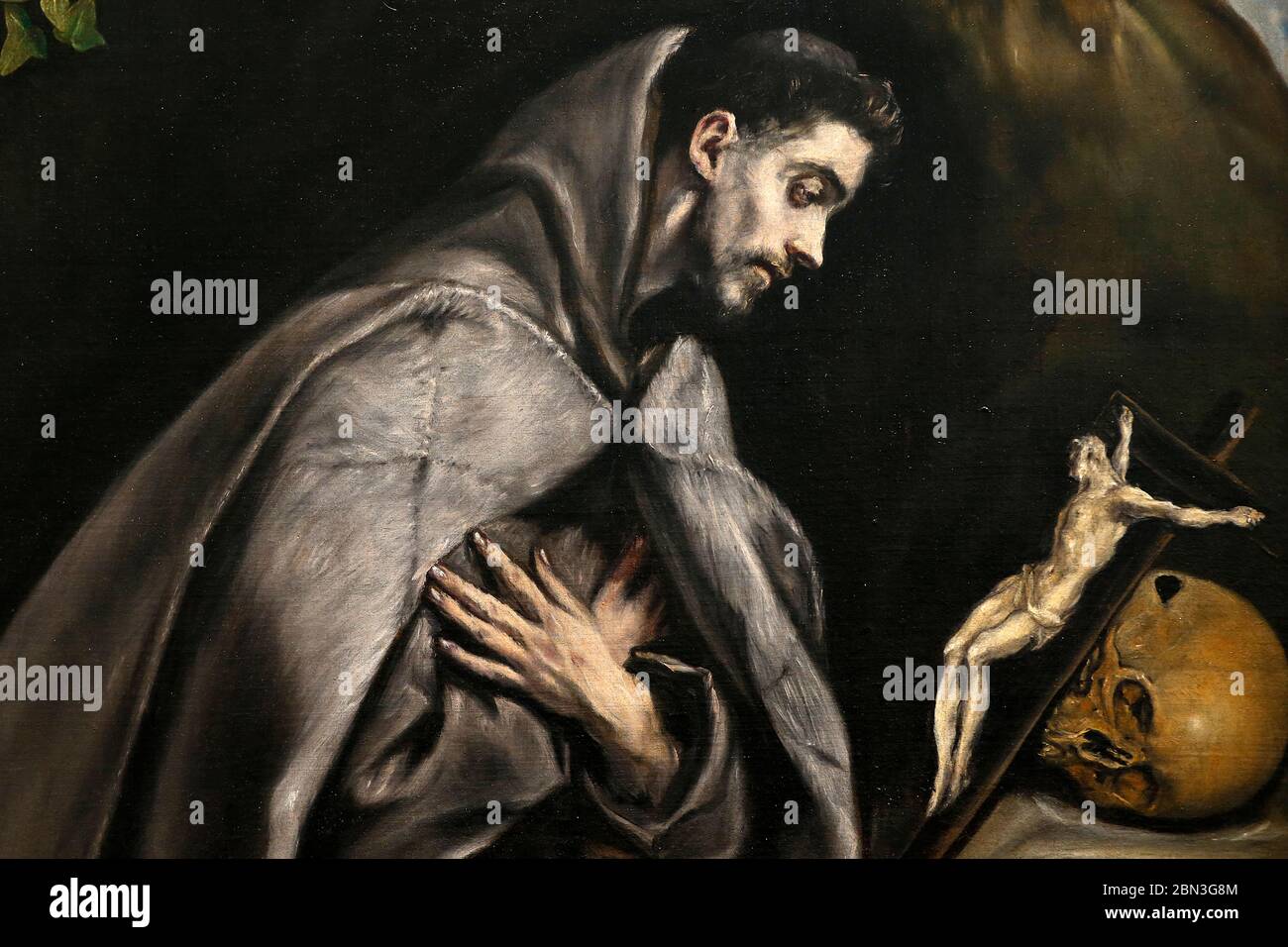 El Greco. Saint Francis praying, c.1590. Oil on canvas. Displayed at Le ...