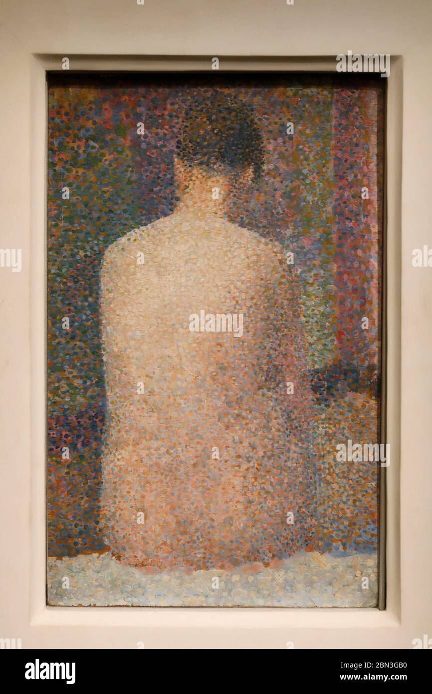 Orangerie museum, Paris, France. Georges Seurat, Sitter's back, 1887 oil on wood. Stock Photo