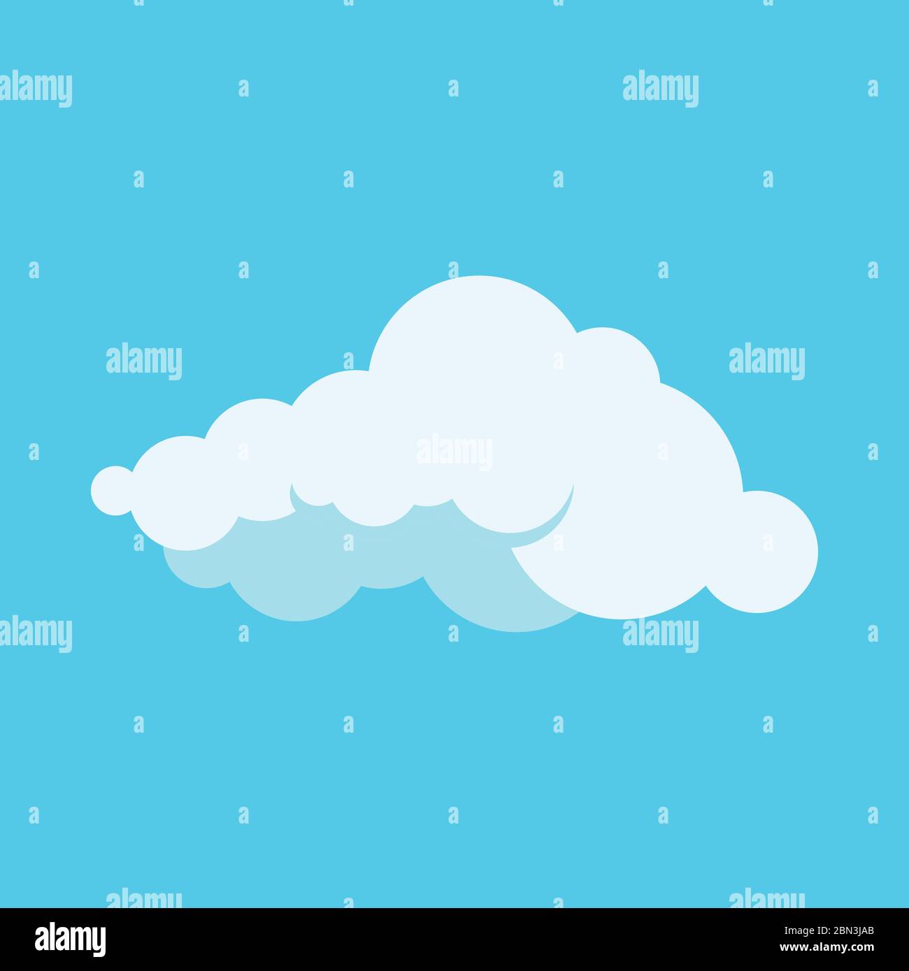 Cloud icon isolated on blue sky background. Stock Vector