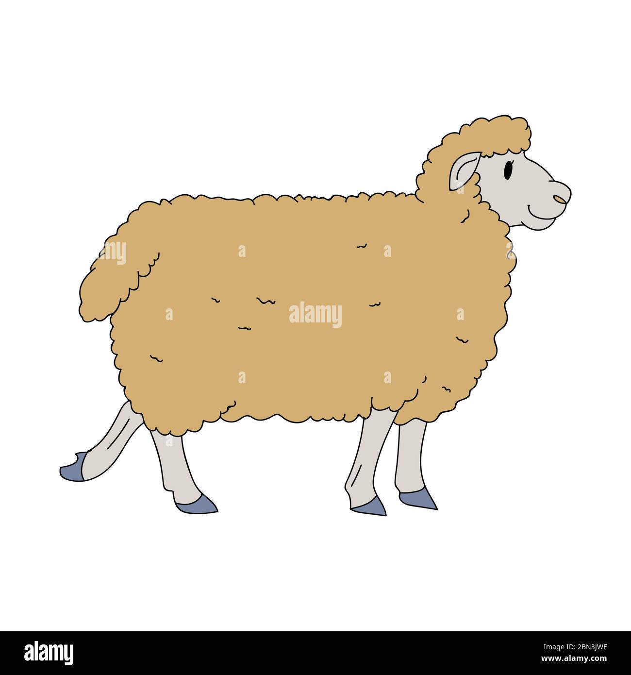 Cute french farmhouse sheep vector clipart. Hand drawn shabby chic ...