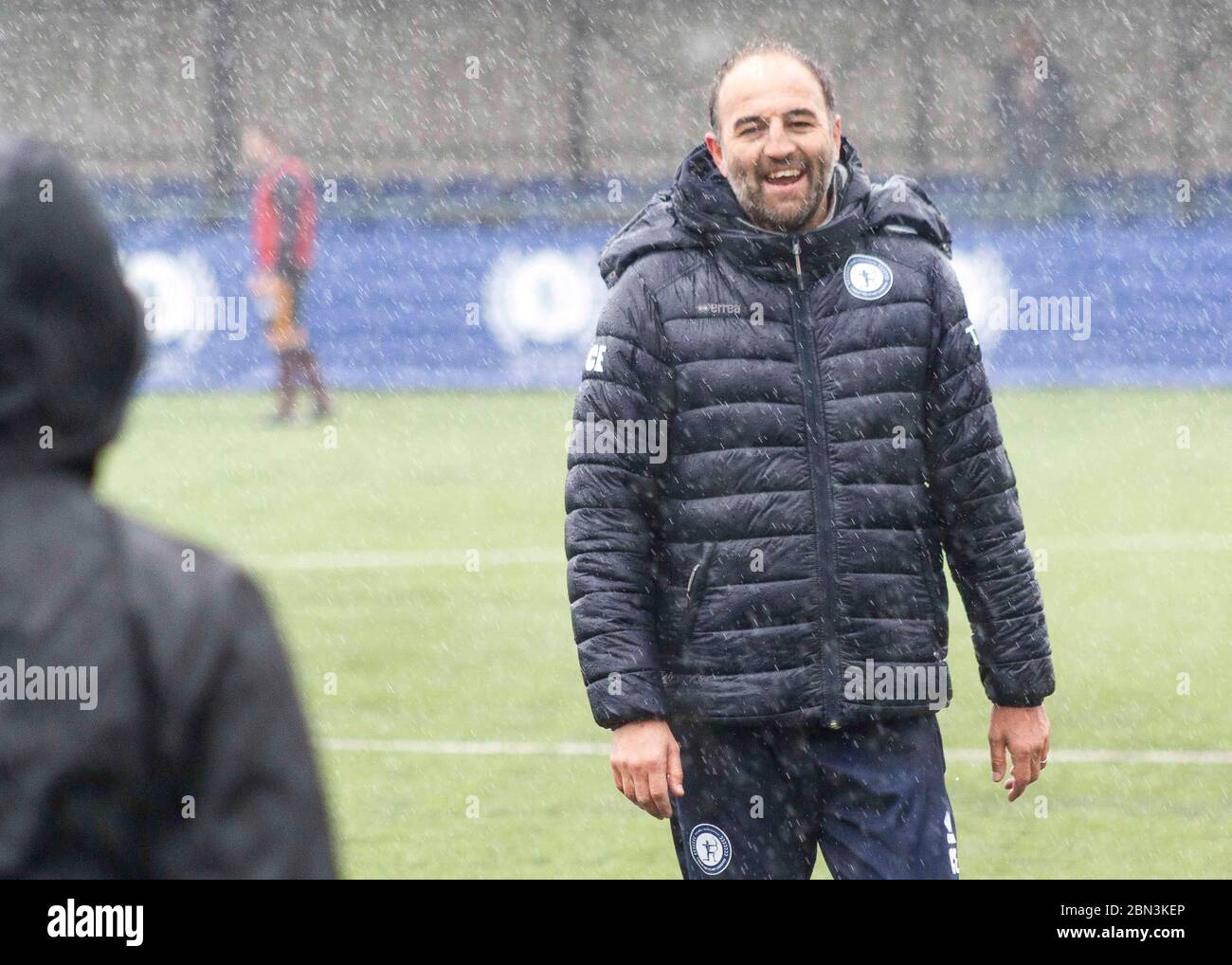 CARDIFF, UK. Cardiff Met manager Christian Edwards laughing off the
