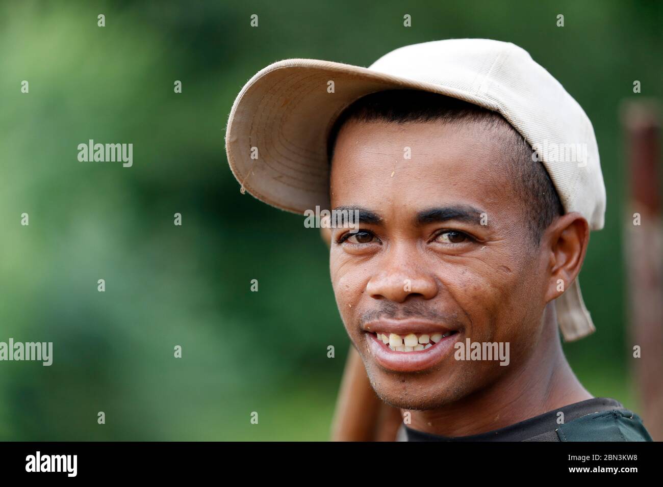 Malagasy farmer. Portrait.  Madagascar. Stock Photo