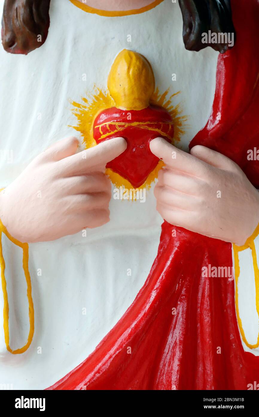 Jesus Sacred Heart statue for sale. Madagascar Stock Photo Alamy