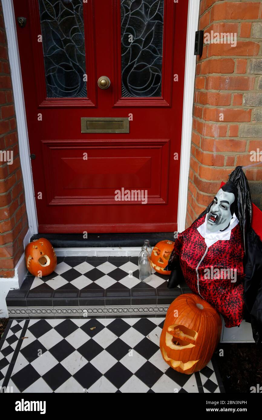 Halloween decorations in a London home, U.K Stock Photo Alamy