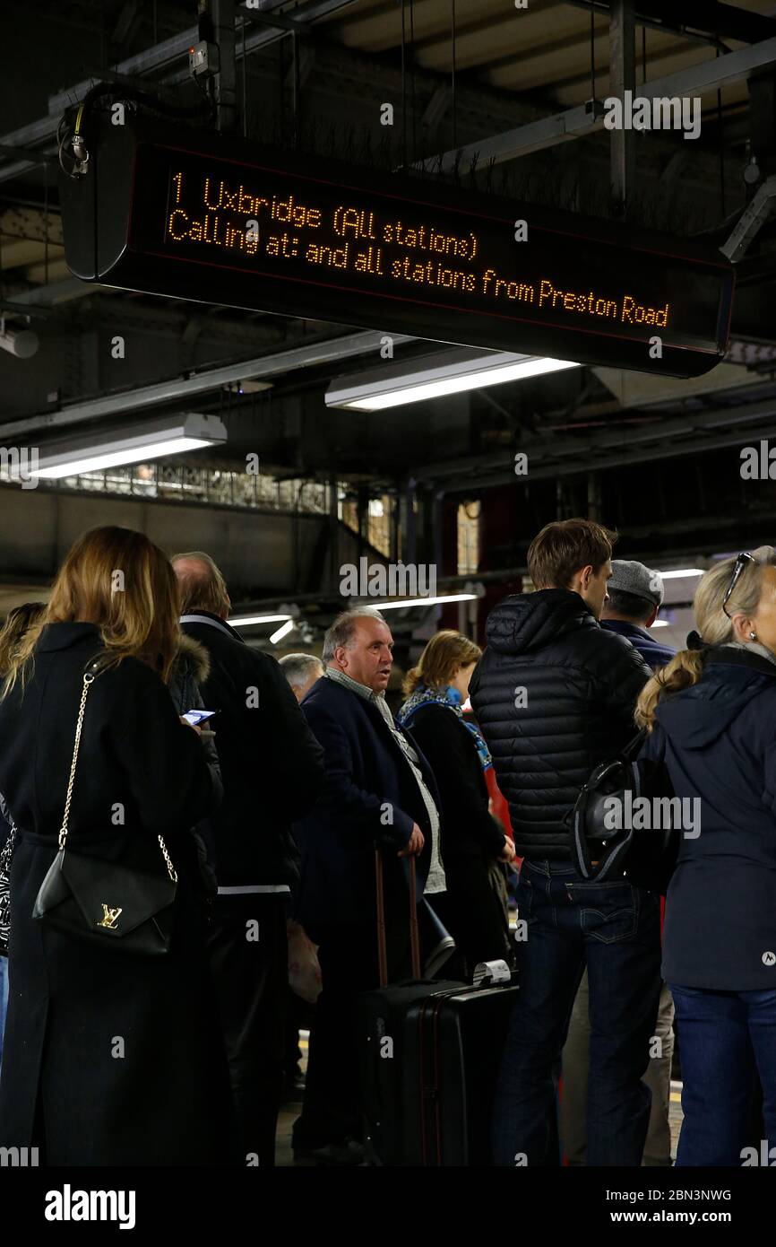 Passengers on the London underground, U.K. Stock Photo