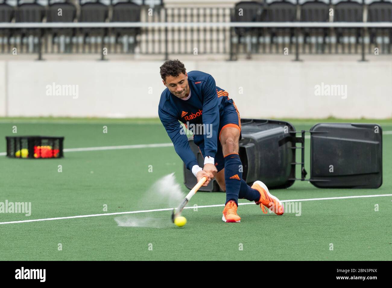 Amstelveen, Netherlands. 12th May, 2020. Amstelveen, 12-05-2020, Nederlands Hockey Team Heren, Seizoen 2019-2020. Venue: Wagener Stadion. Glenn Schuurman during the training of the National team of Holland with special Corona (Covid19) measures. Credit: Pro Shots/Alamy Live News Stock Photo