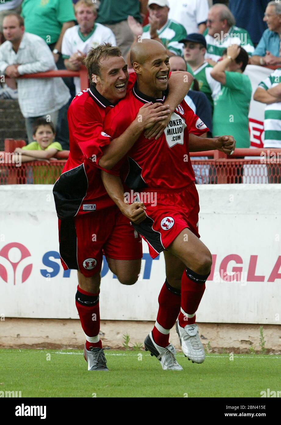 LONDON, UK. AUGUST 23: Lee Thorpe of Leyton Orient celebrates his goal  during League Division 3 between Leyton Orient and Yeovil Town at Matchroom st Stock Photo