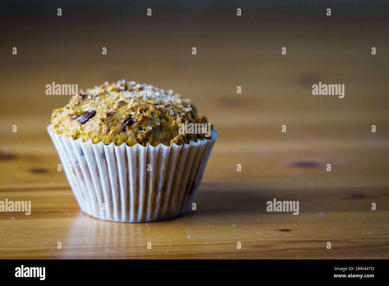 Pumpkin chocolate chip muffin Stock Photo