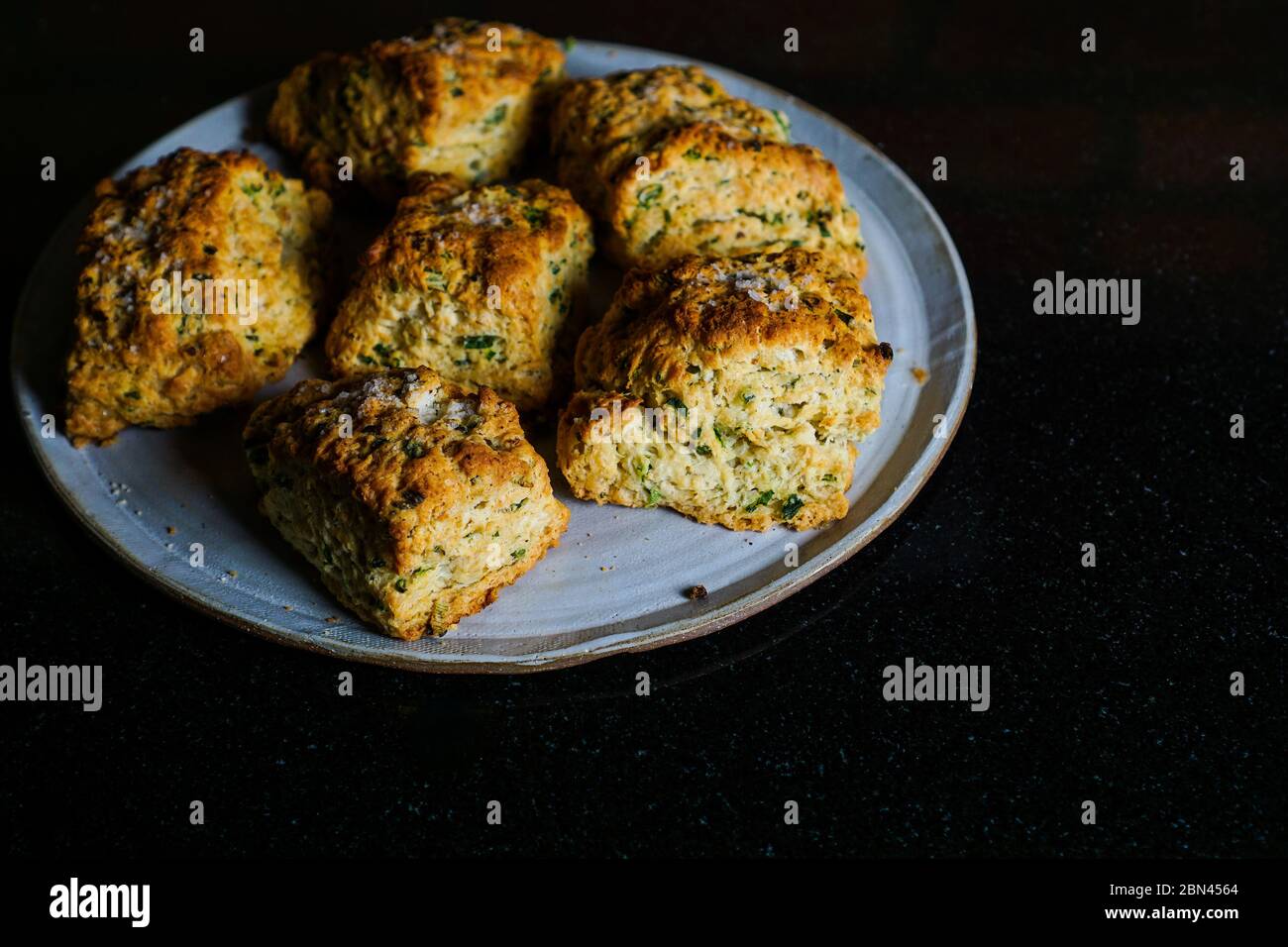 Sour cream and chive biscuits Stock Photo Alamy