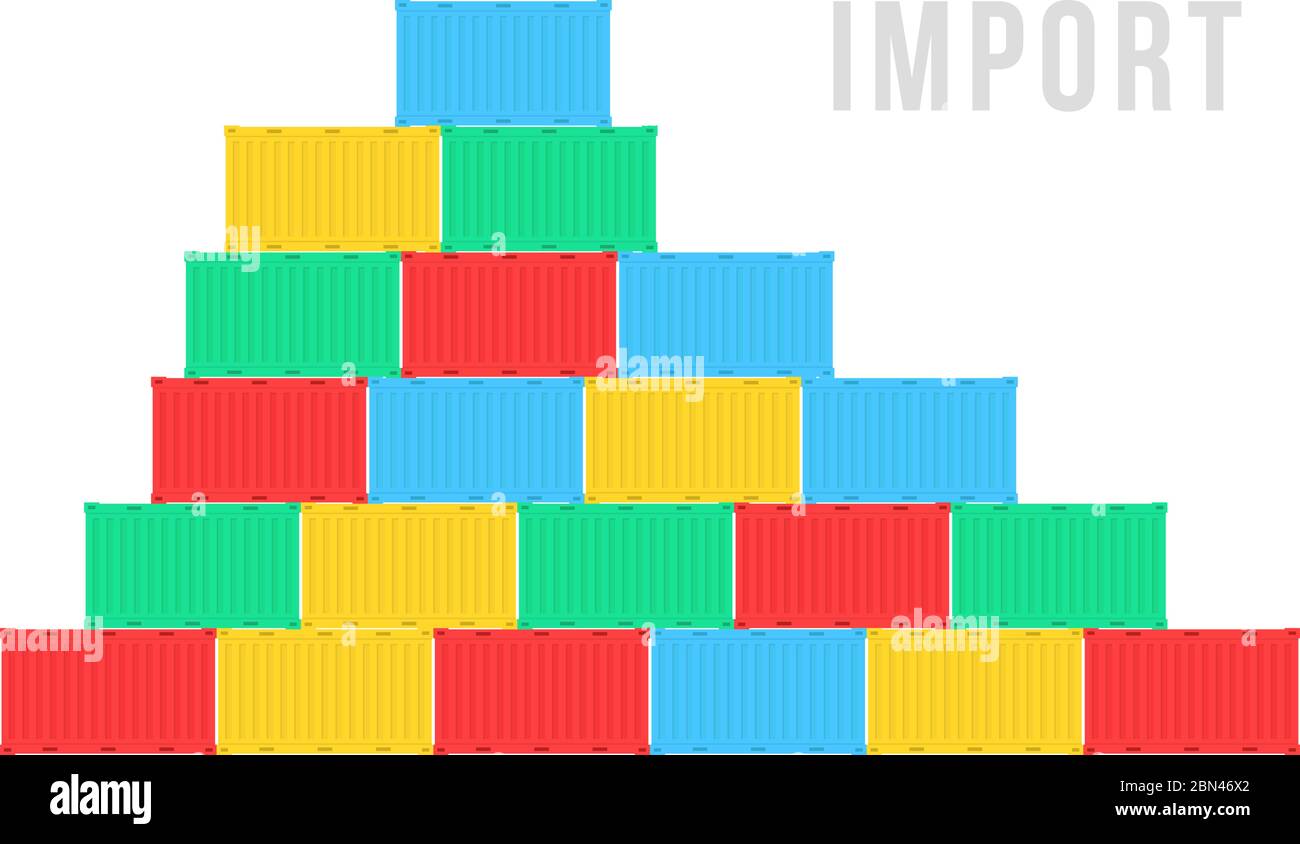 Container Stack Graphic colored stack of sea containers like import Stock Vector Image & Art ...