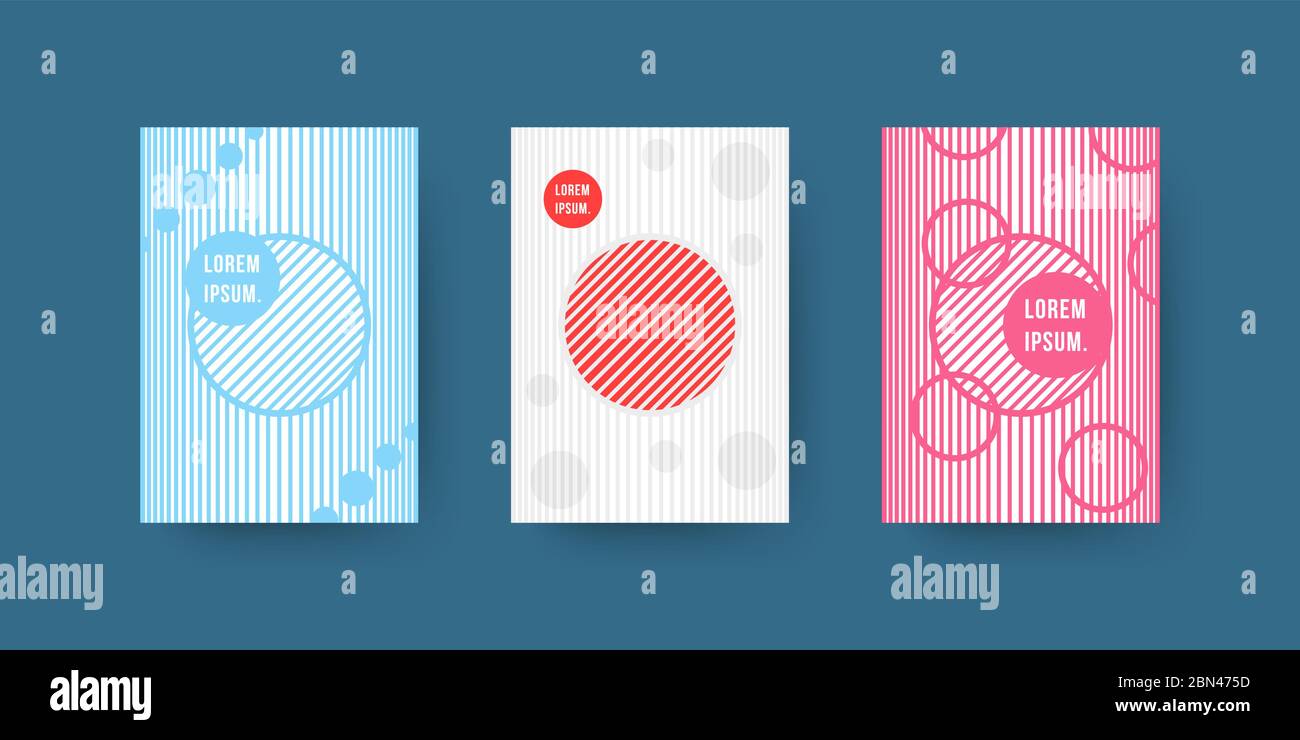 abstract geometric poster covers with halftone line Stock Vector