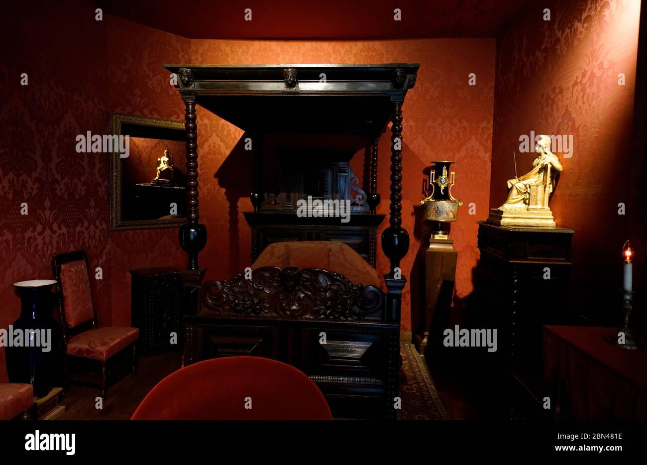 Victor Hugo's death bed in the bedroom of Maison de Victor Hugo in ...