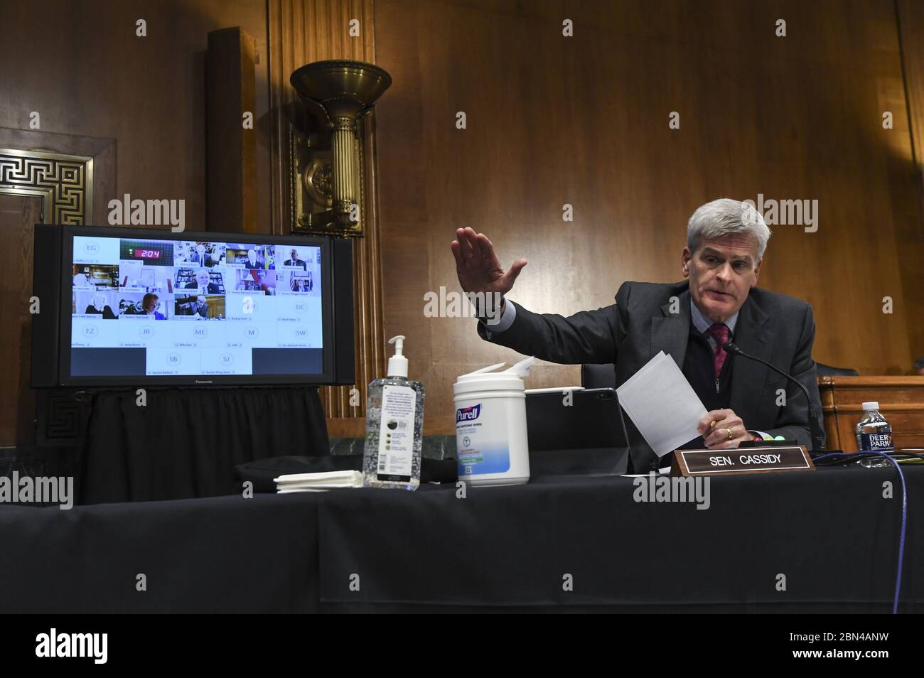 Washington, United States. 12th May, 2020. U.S. Senator Bill Cassidy (R-LA) questions the witnesses during the Senate Committee for Health, Education, Labor, and Pensions hearing to examine COVID-19 and Safely Getting Back to Work and Back to School on Tuesday, May 12, 2020, on Capitol Hill in Washington, DC. Pool Photo by Toni L. Sandys/UPI Credit: UPI/Alamy Live News Stock Photo