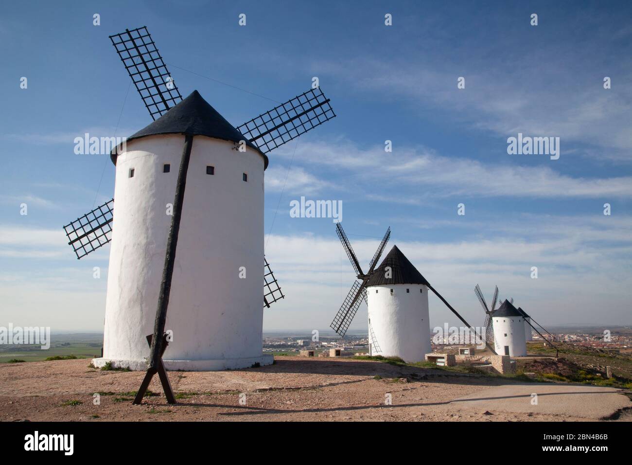 Windmills of Alcázar de San Juan in Ciudad Real Stock Photo