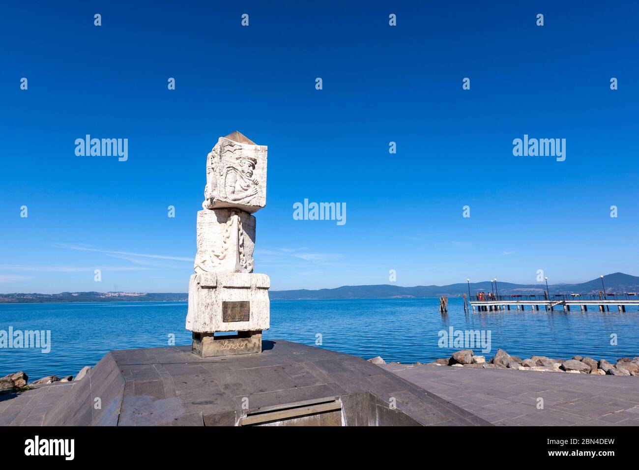 Monumento alla Gente di Mare, Anguillara Sabazia, Lake Bracciano, Lazio, central Italy, Stock Photo